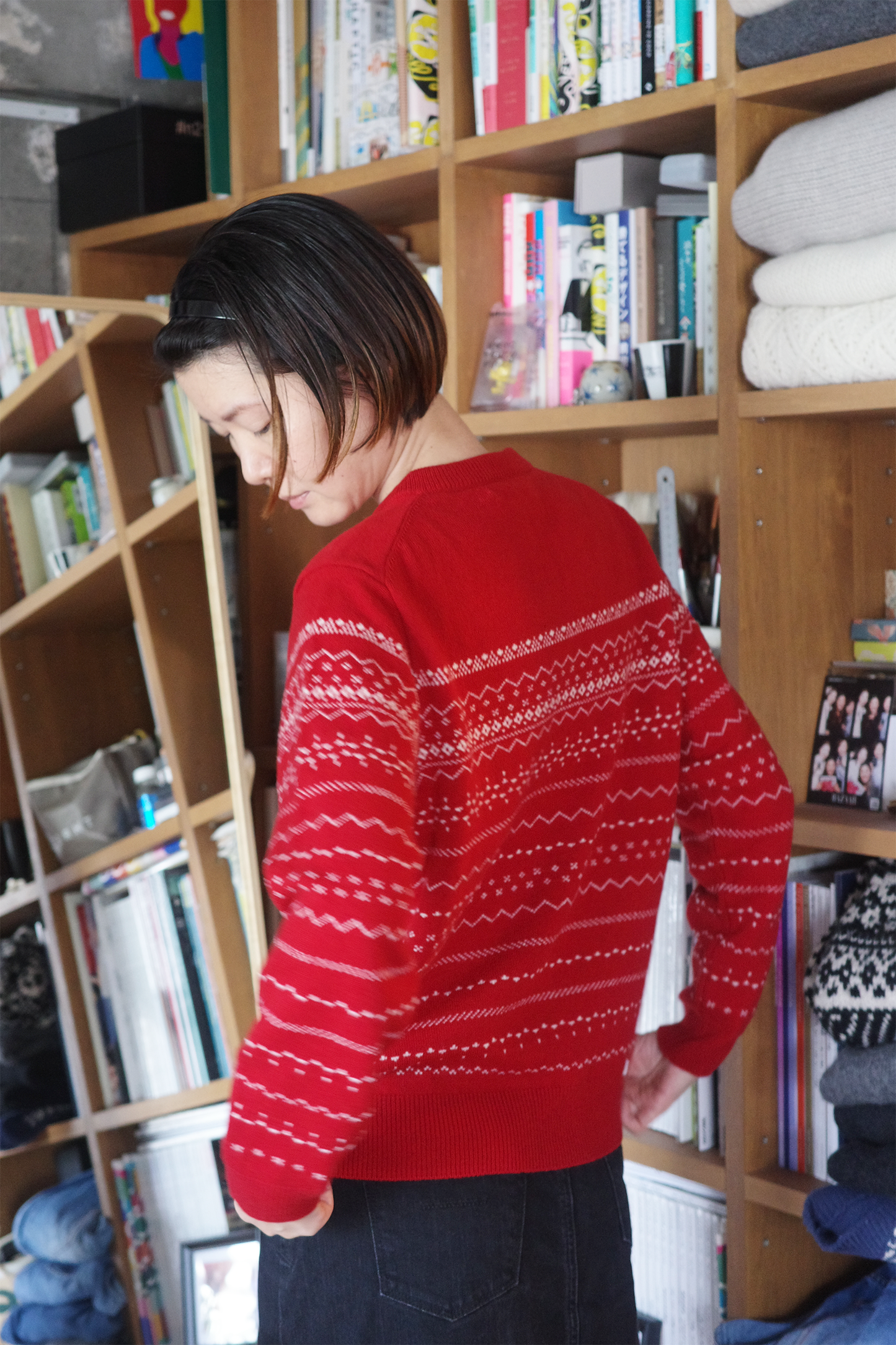 Wool Jacquard Cardigan