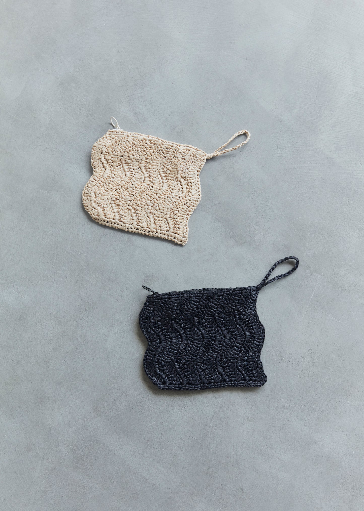 《 予約 》Hand Knit Paper Linen Pouch