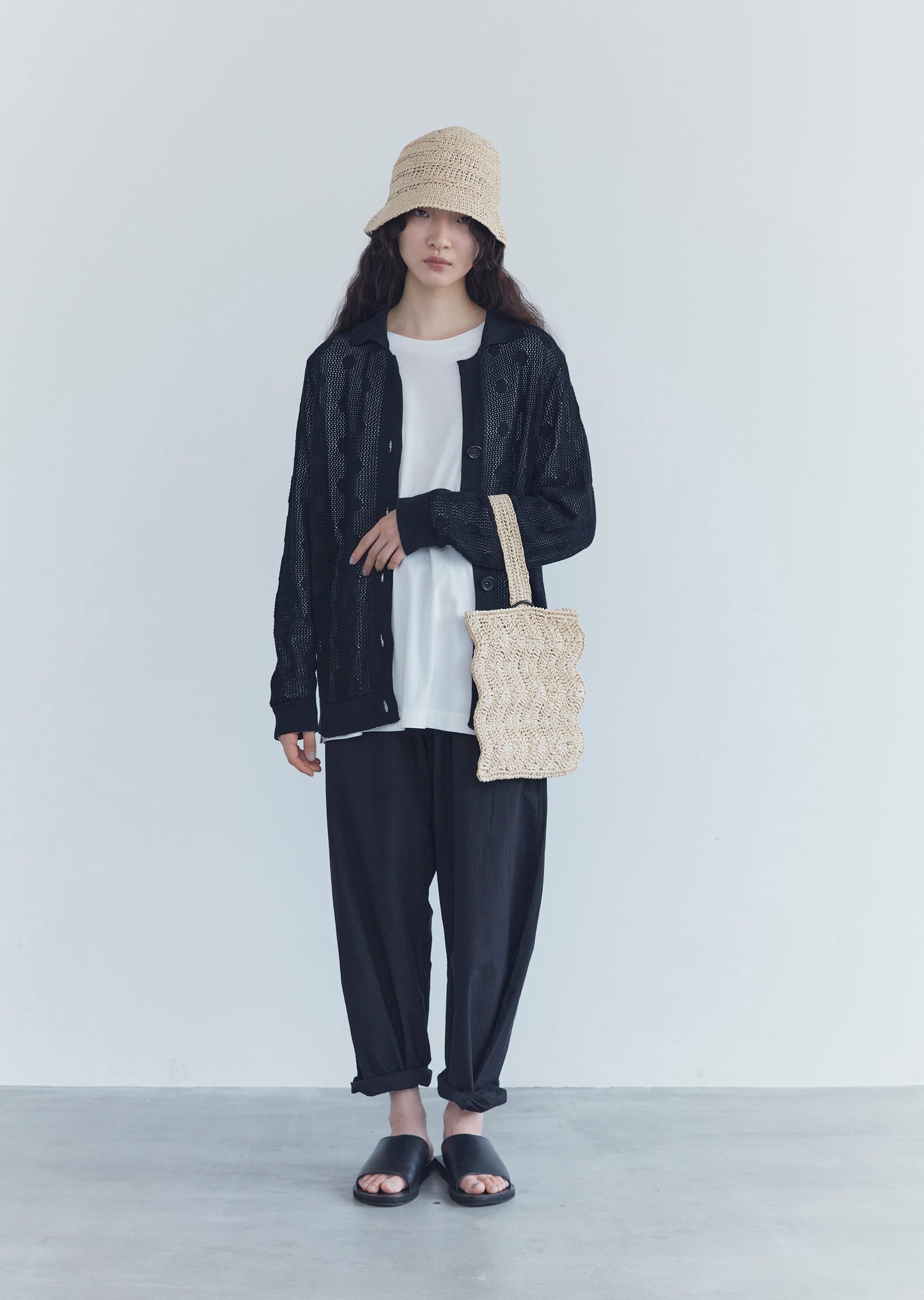 Hand Knit Paper Linen Bag