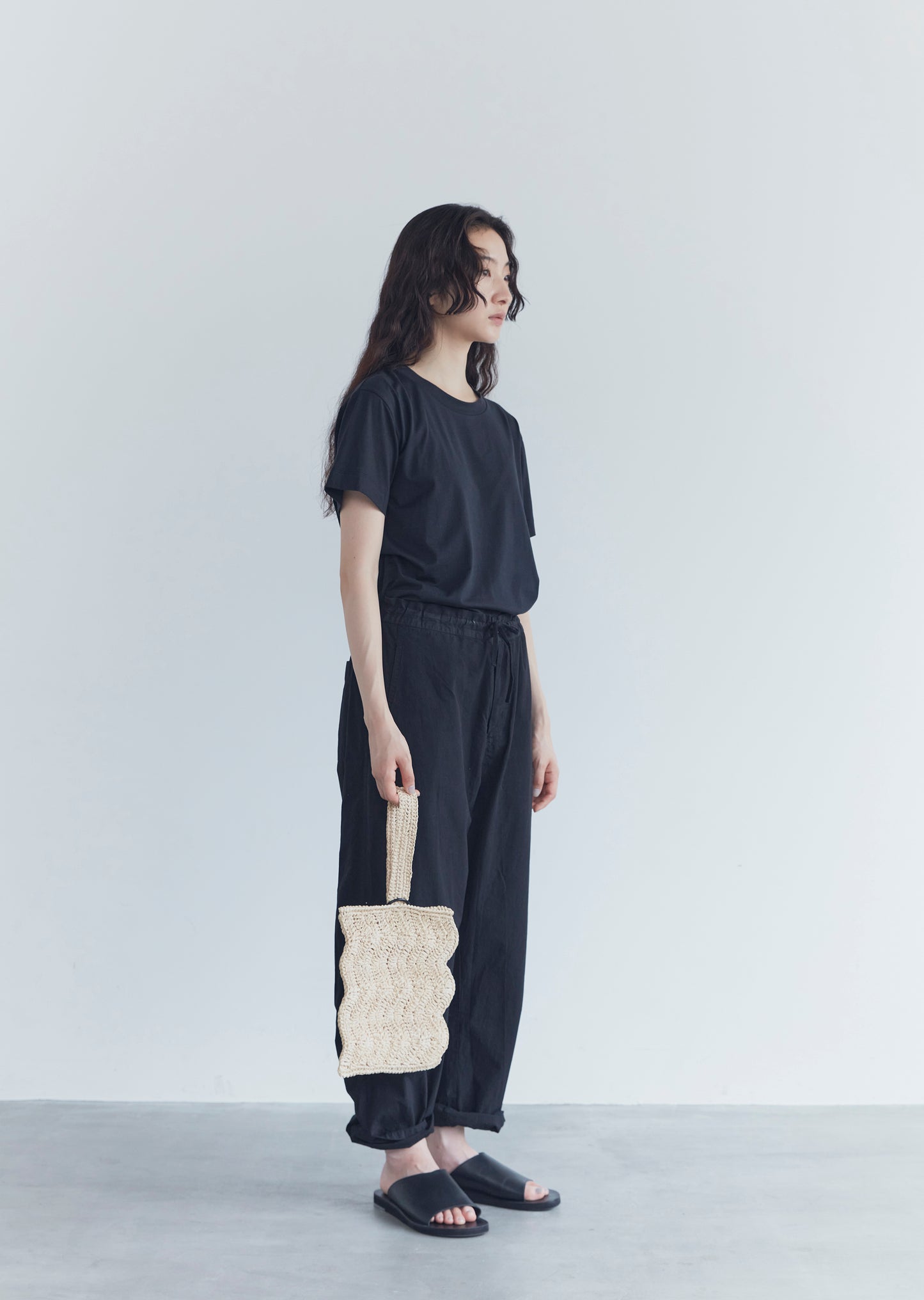 Hand Knit Paper Linen Bag