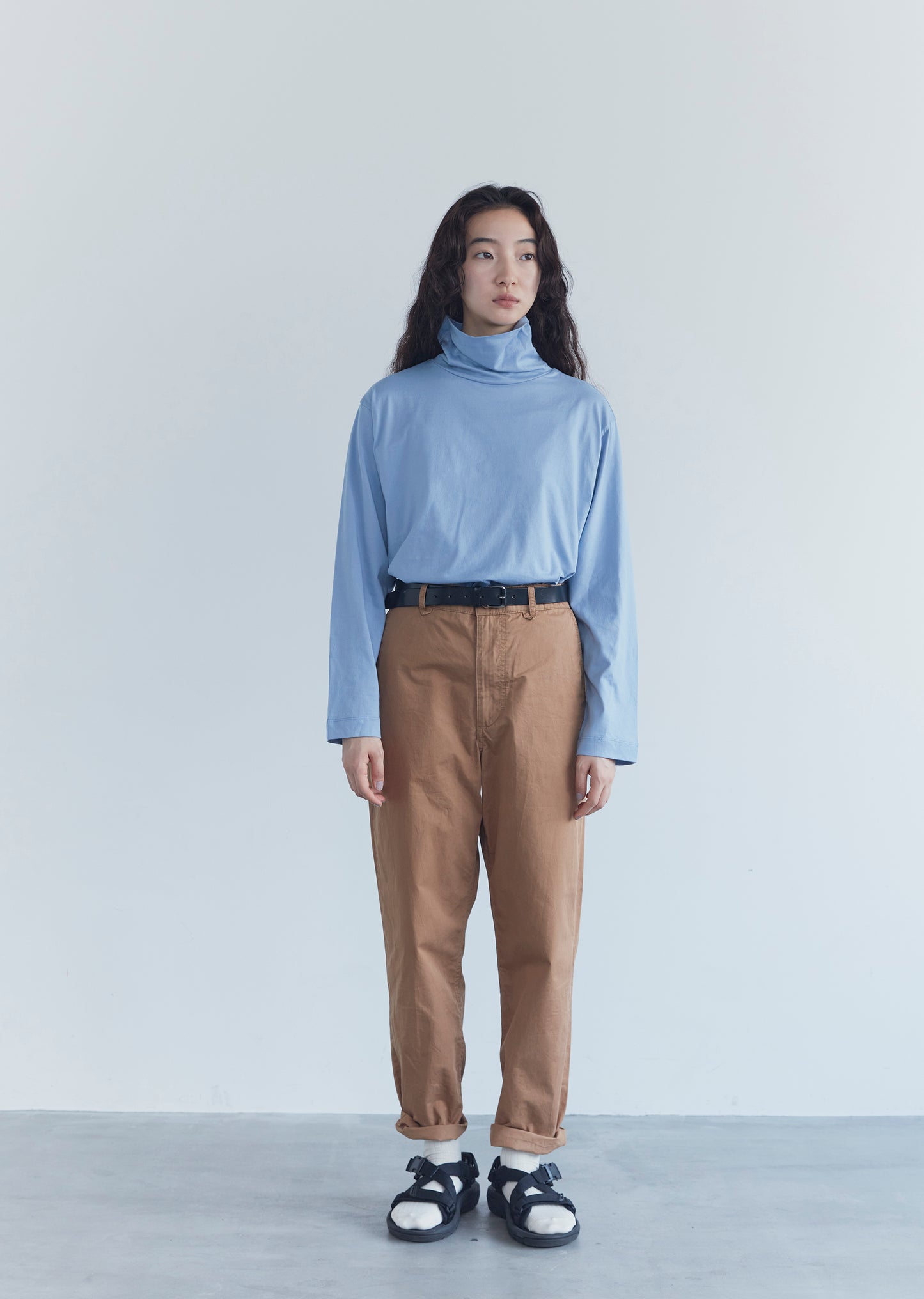 Suvin Cotton Jersey Turtle Neck