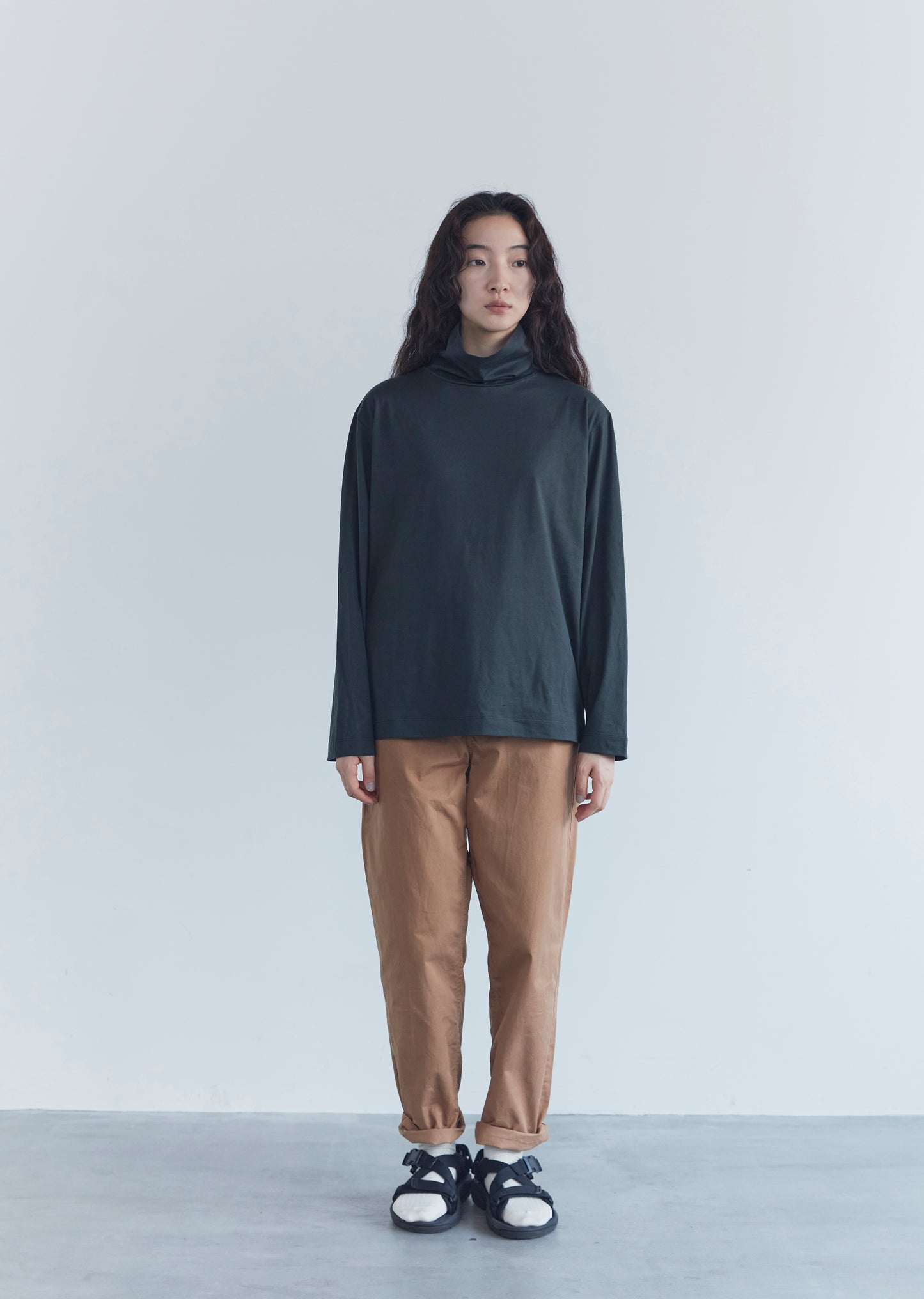 Suvin Cotton Jersey Turtle Neck