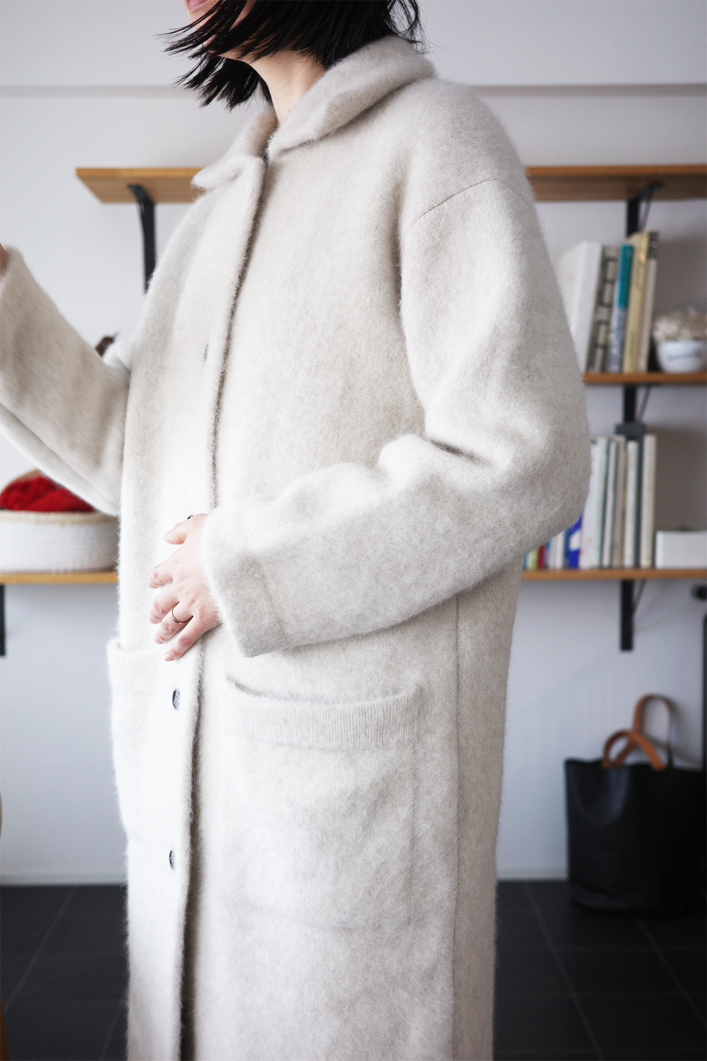 《 予約 》Blue Fox Wool Knitted Coat
