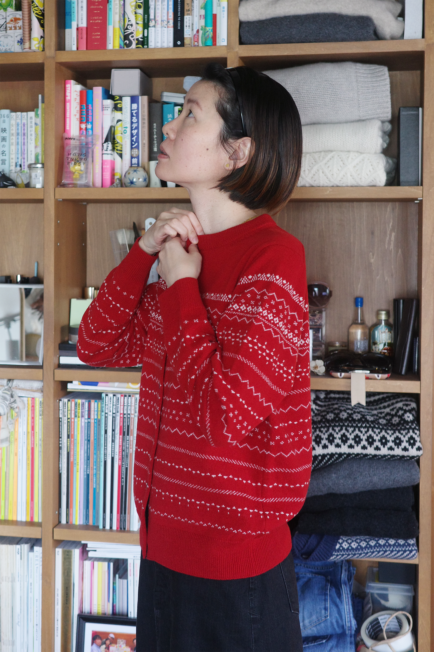 Wool Jacquard Cardigan