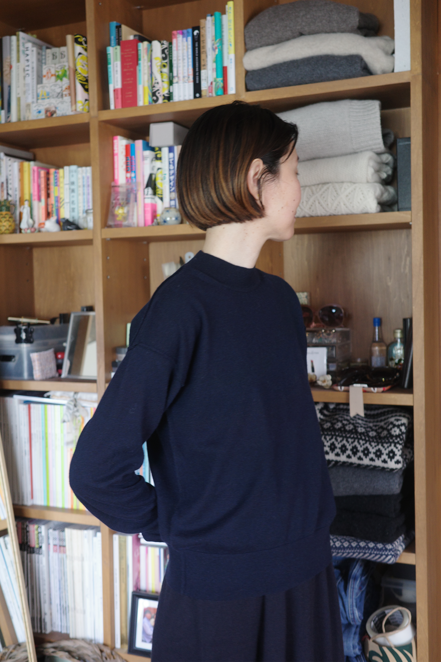 Cashmere Silk Mock Neck Sweater