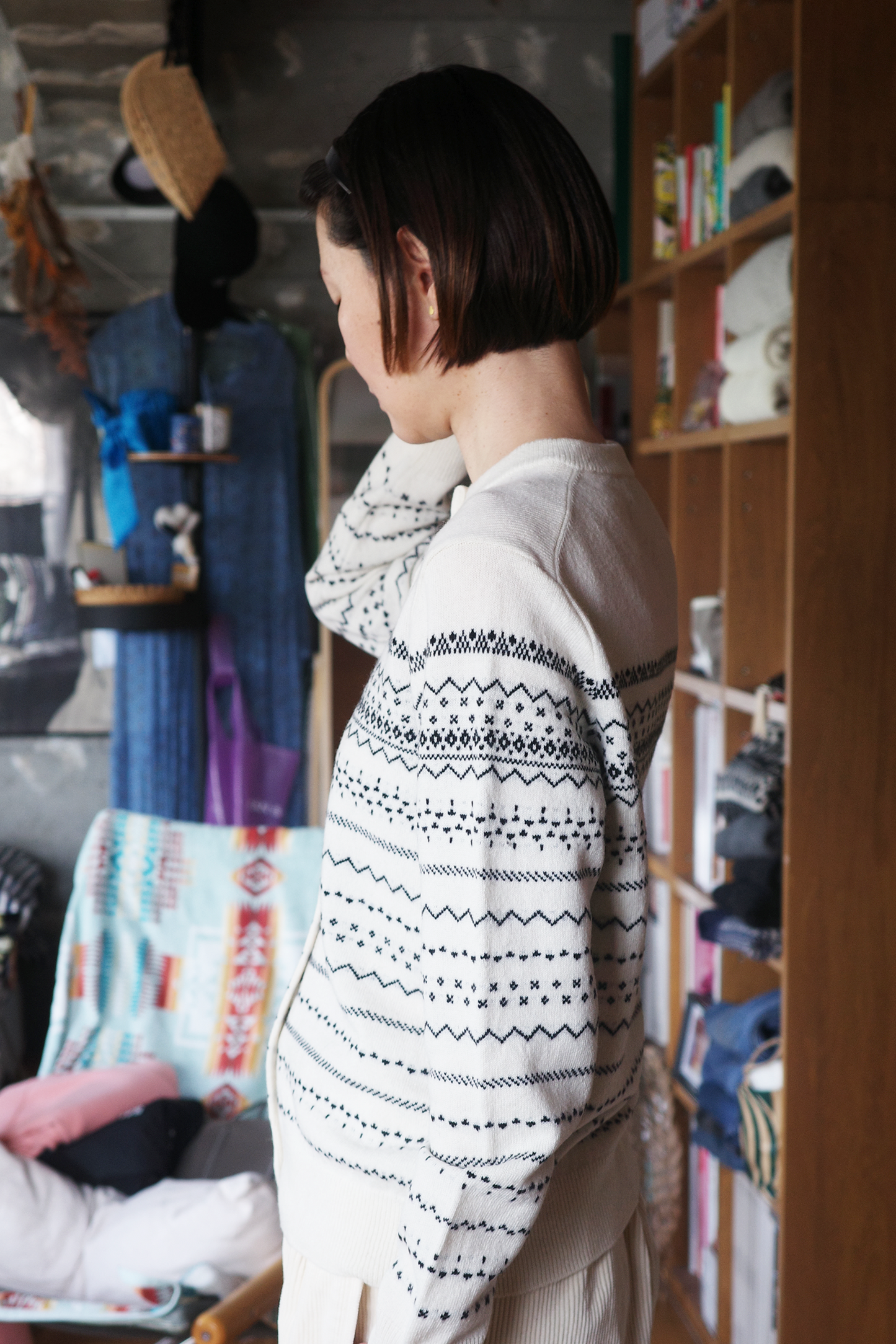 Wool Jacquard Cardigan