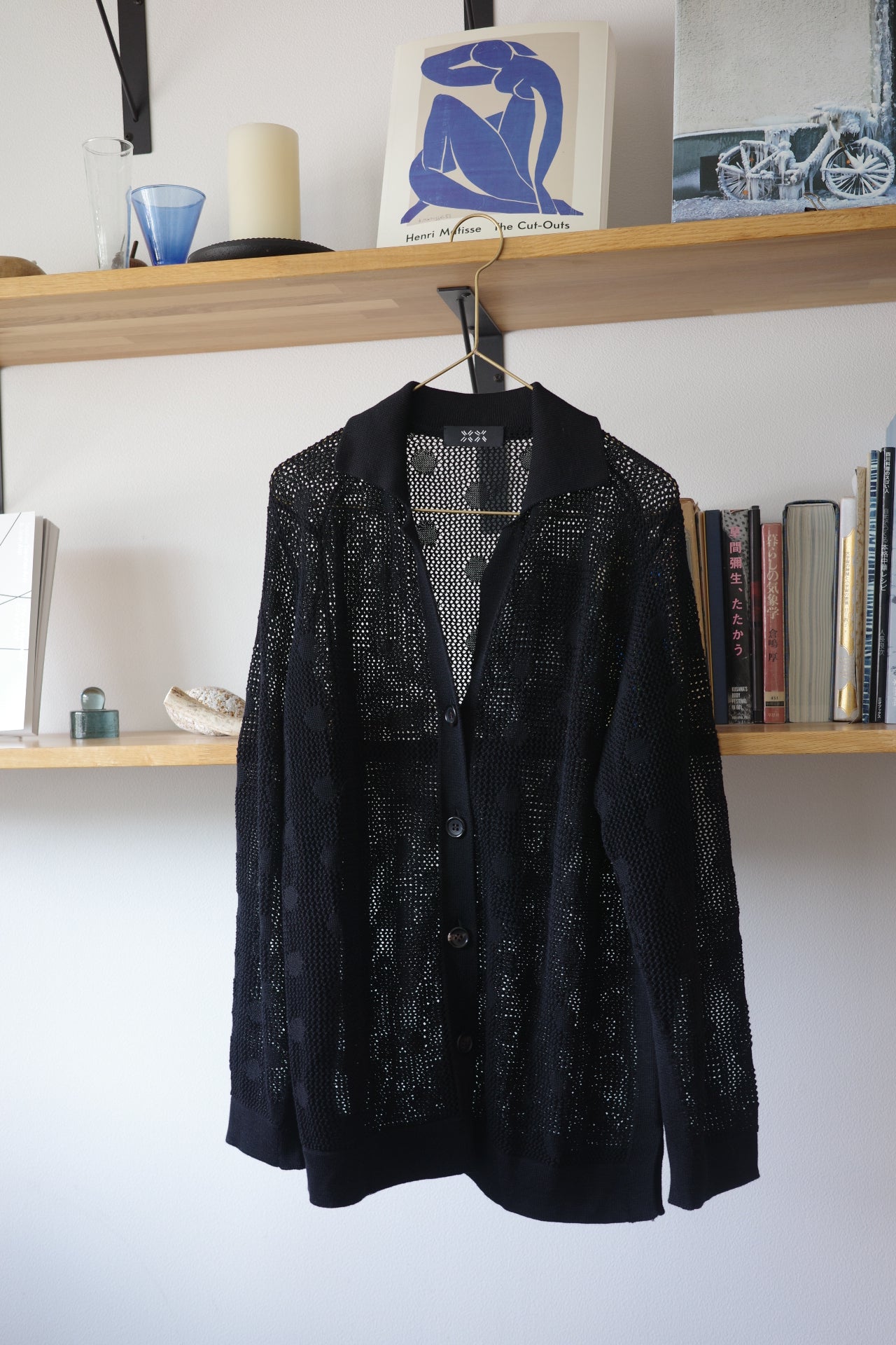 Cotton Silk Dot Mesh Cardigan