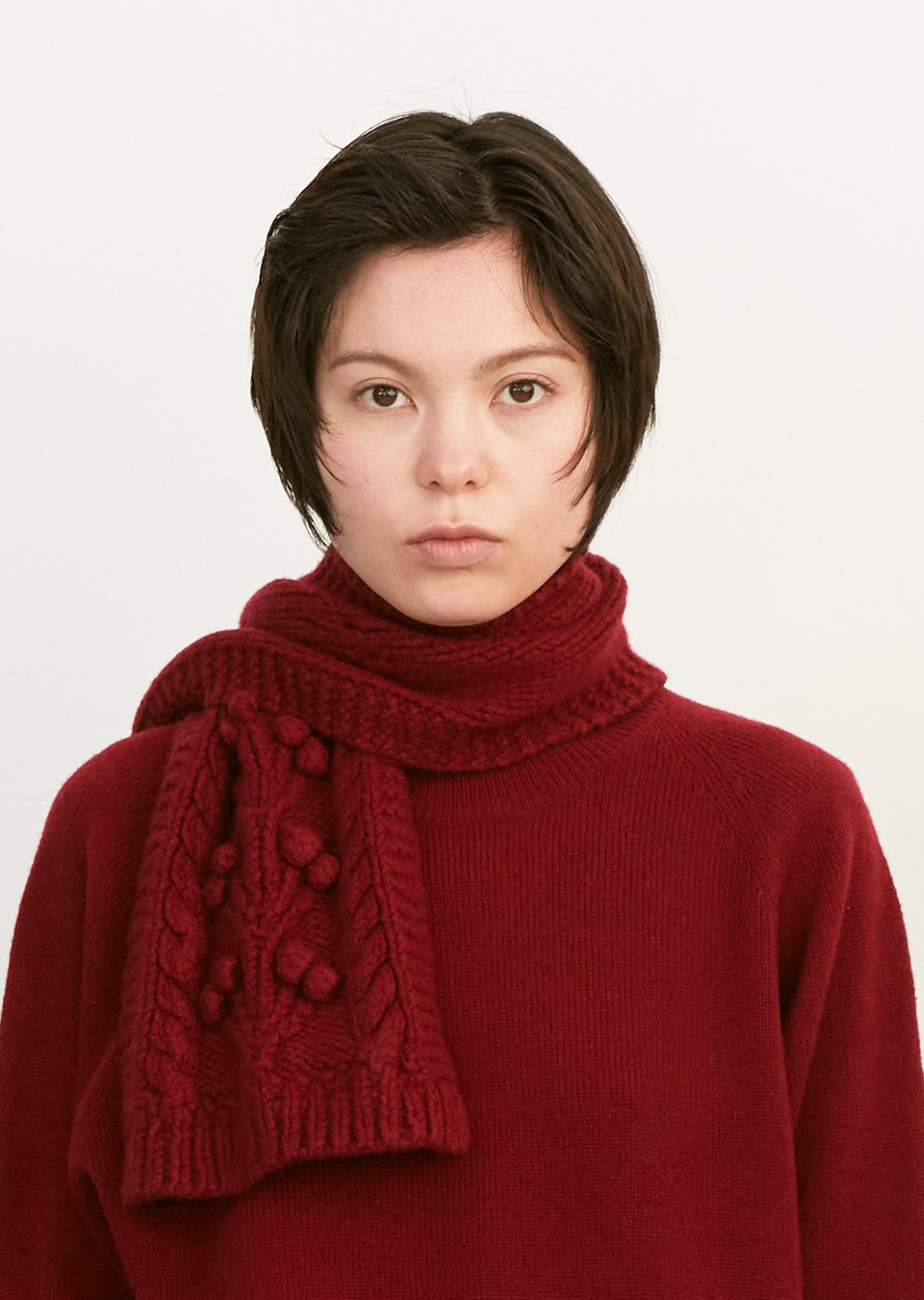 Wool Cashmere Silk Hand Knit Scarf