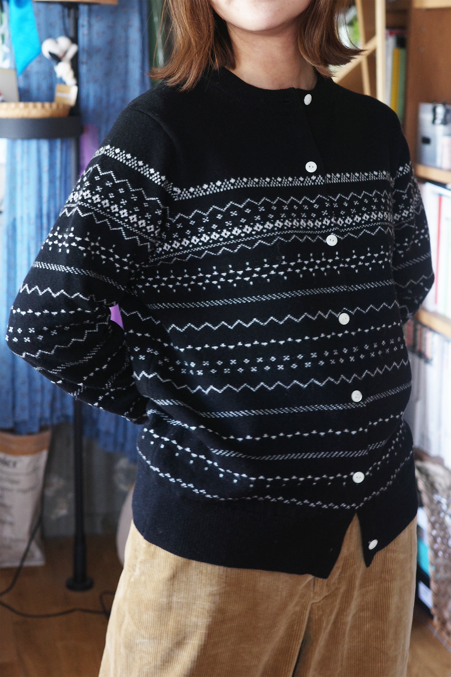 Wool Jacquard Cardigan