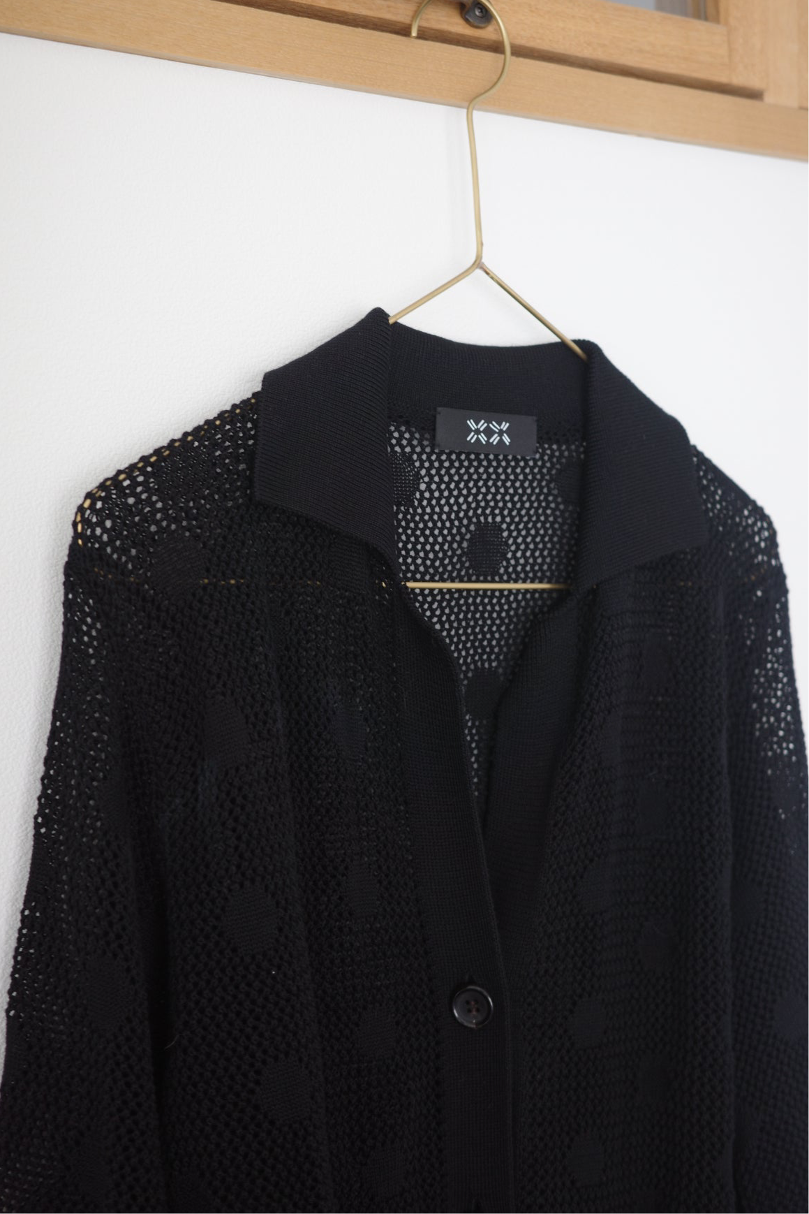 Cotton Silk Dot Mesh Cardigan