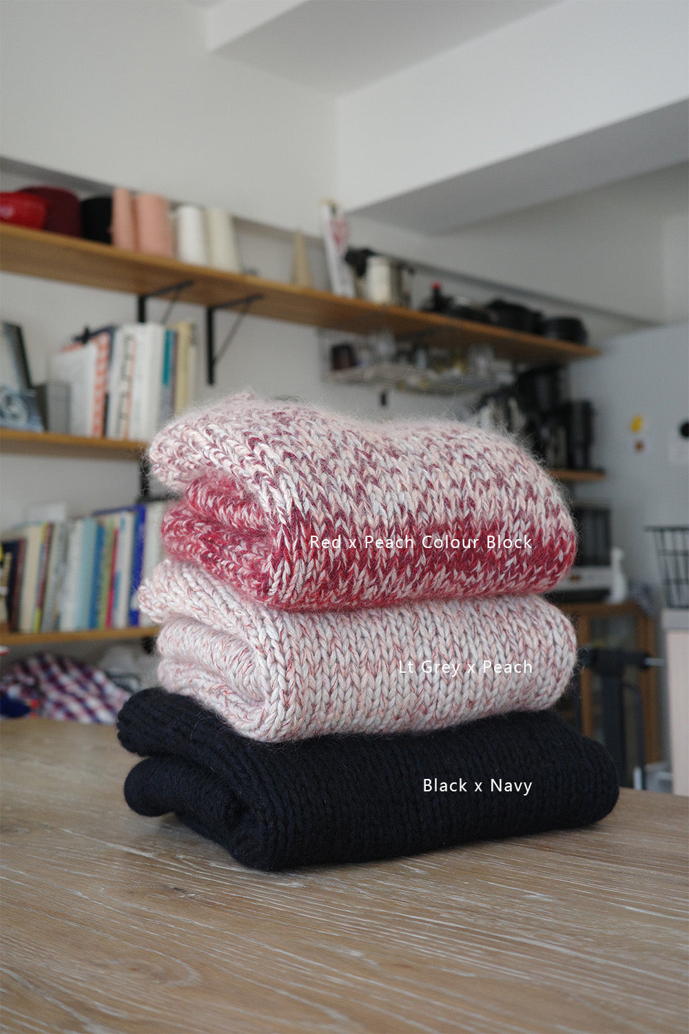 《 予約 》手編み Wool Mohair Silk Cashmere Crew Neck