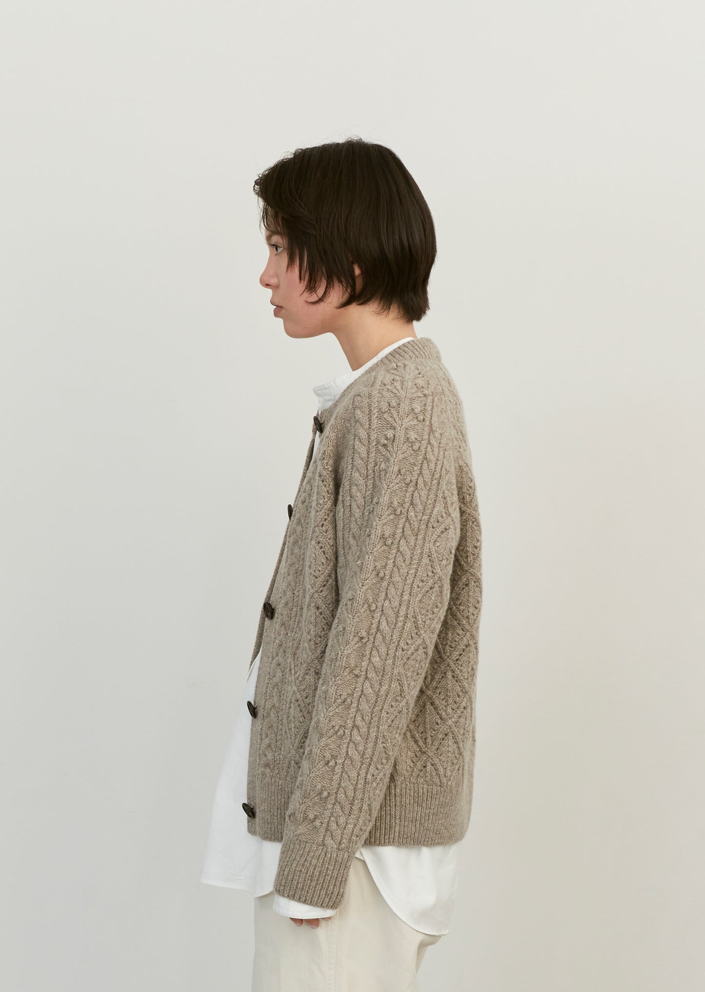 Wool Diamond Lace Cardigan