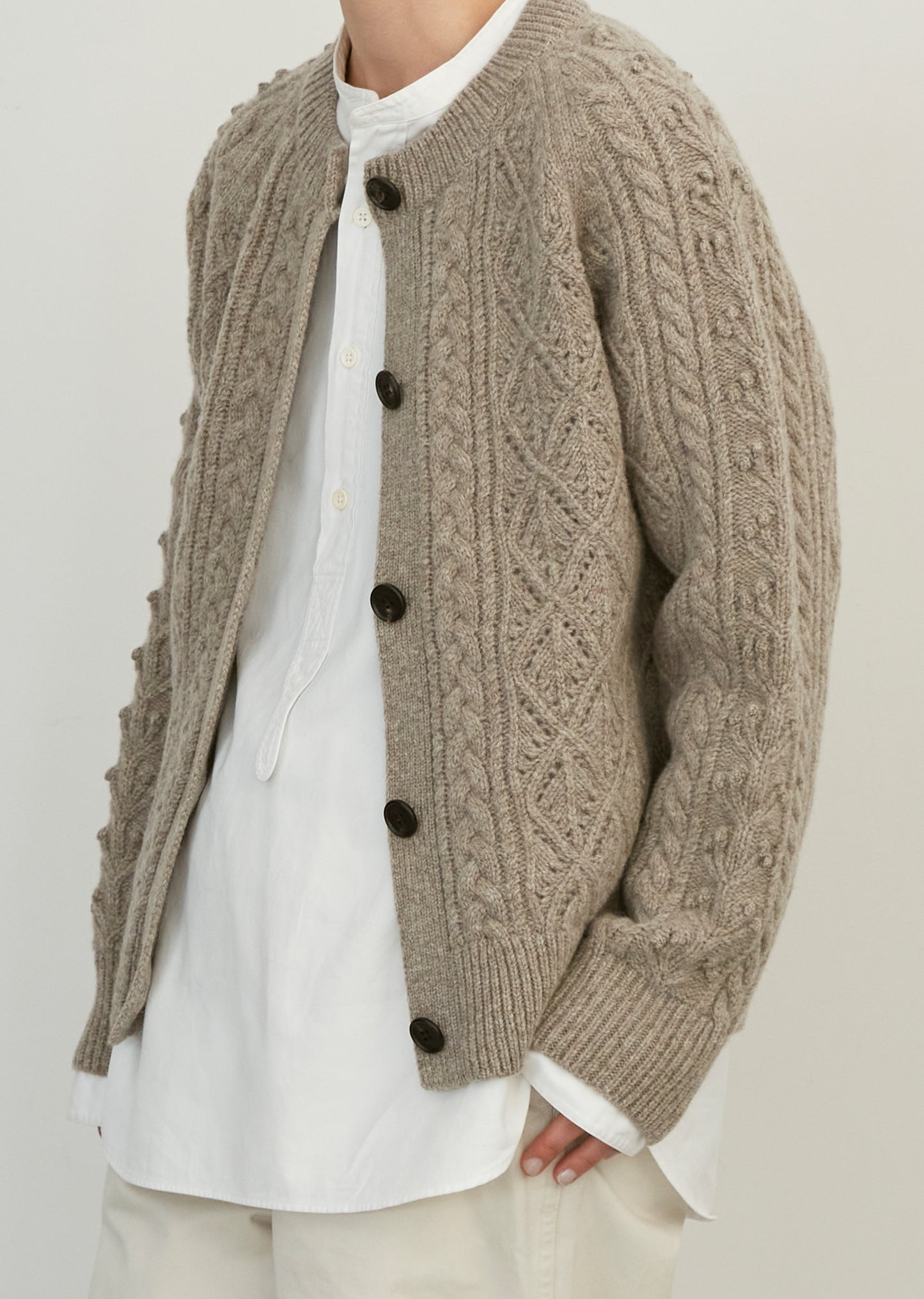Wool Diamond Lace Cardigan