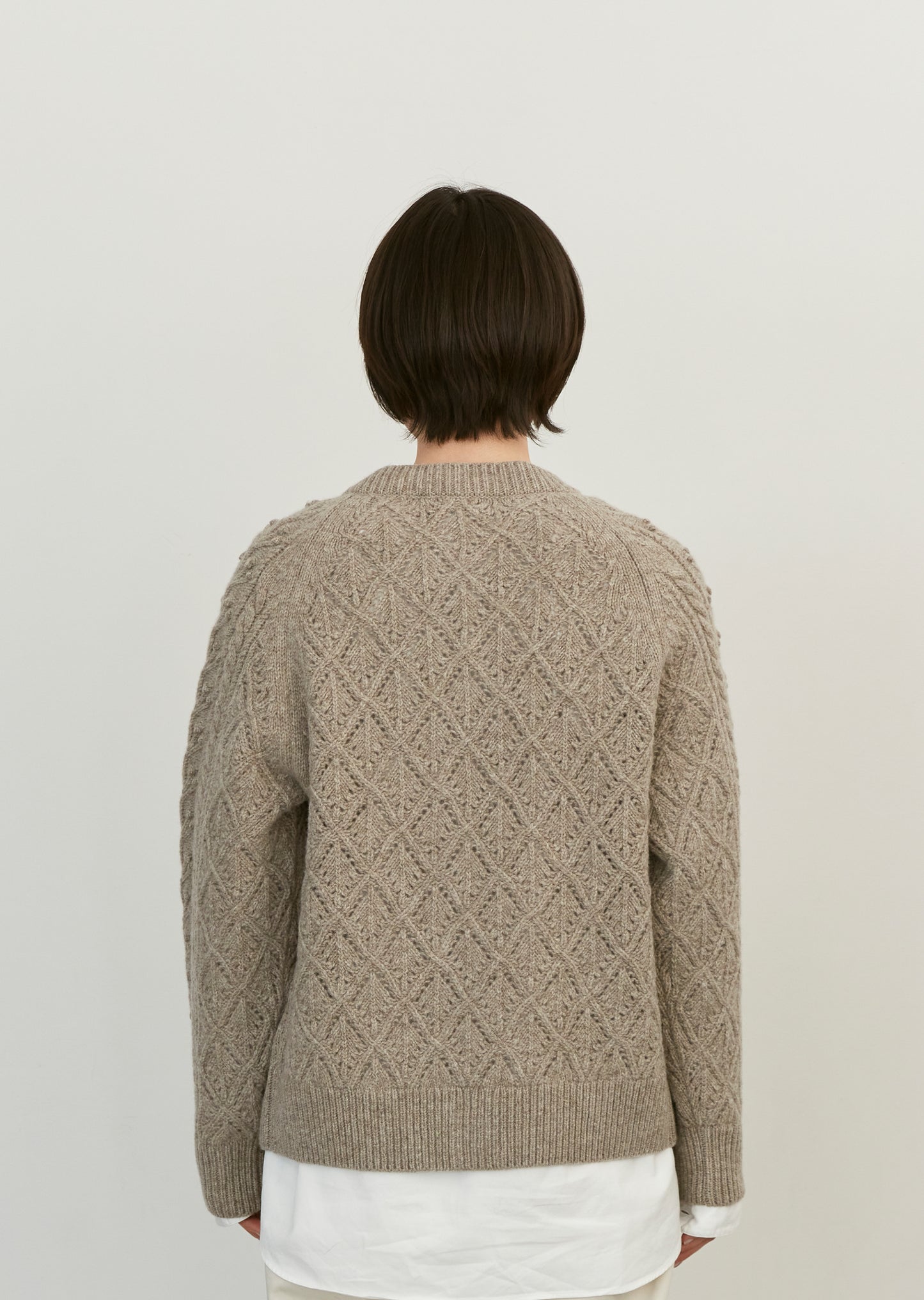 Wool Diamond Lace Cardigan