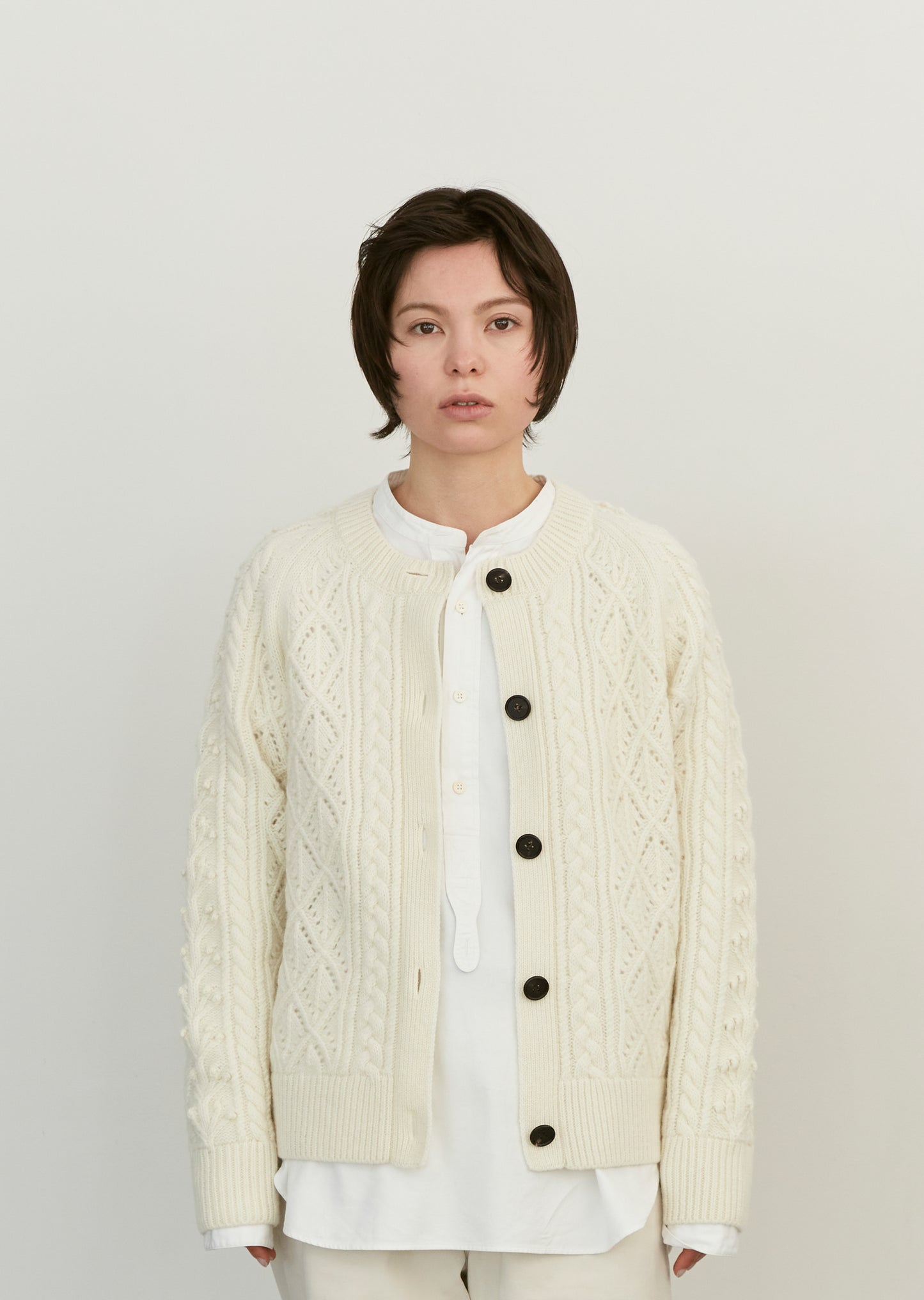 Wool Diamond Lace Cardigan