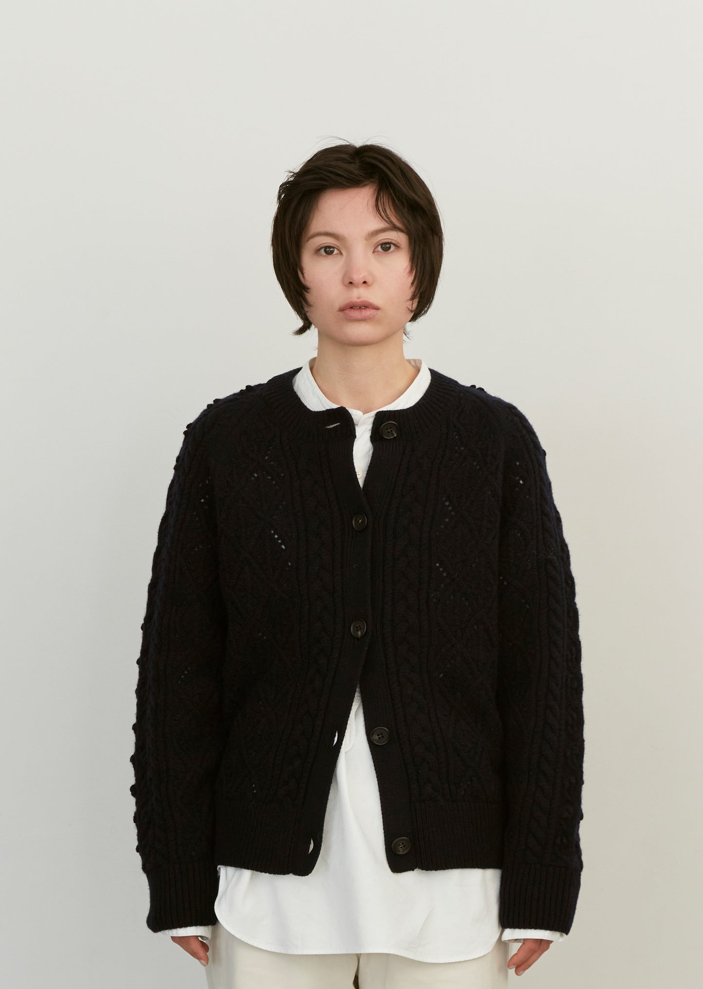 Wool Diamond Lace Cardigan