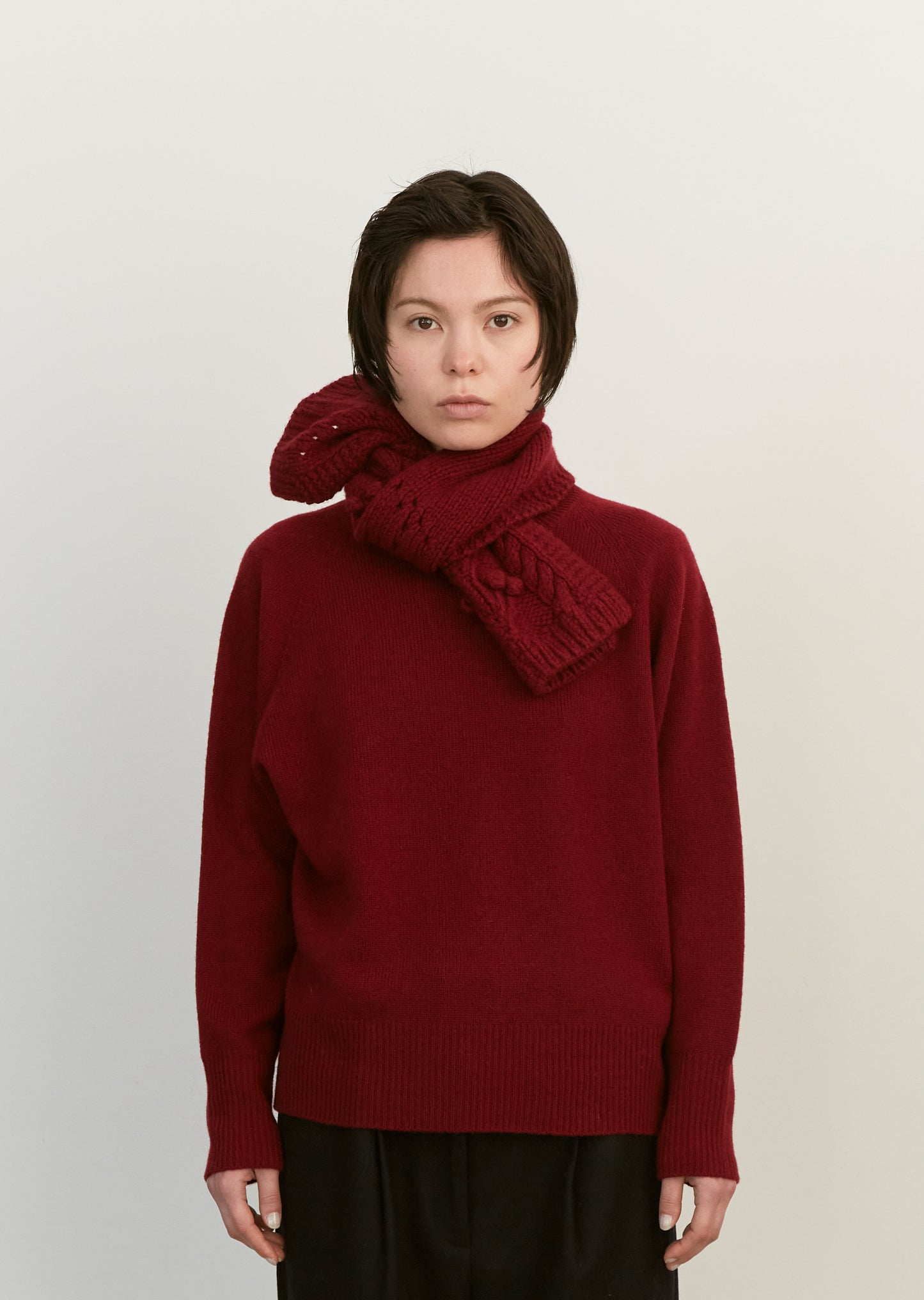 Wool Cashmere Silk Hand Knit Scarf
