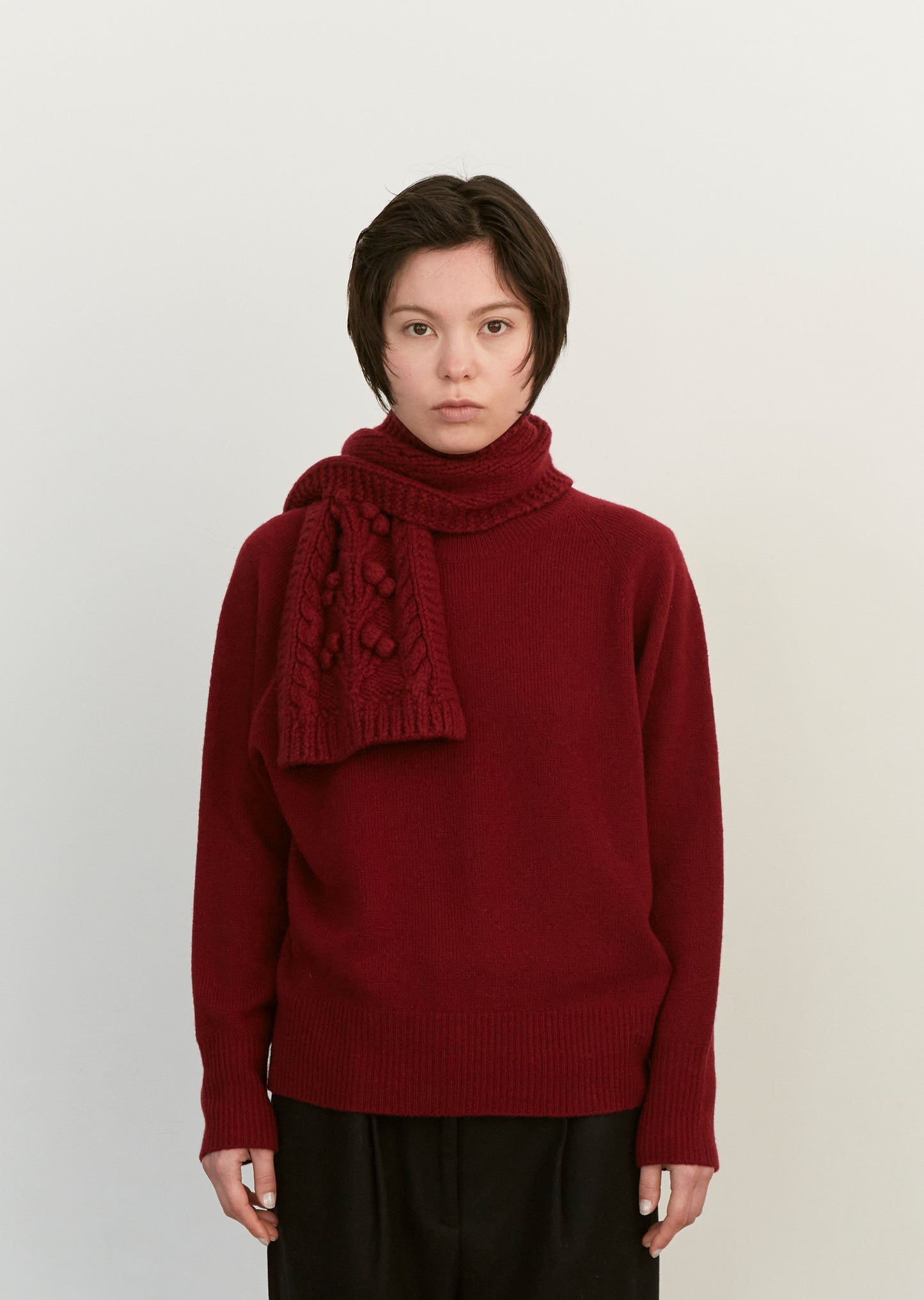 Wool Cashmere Silk Hand Knit Scarf