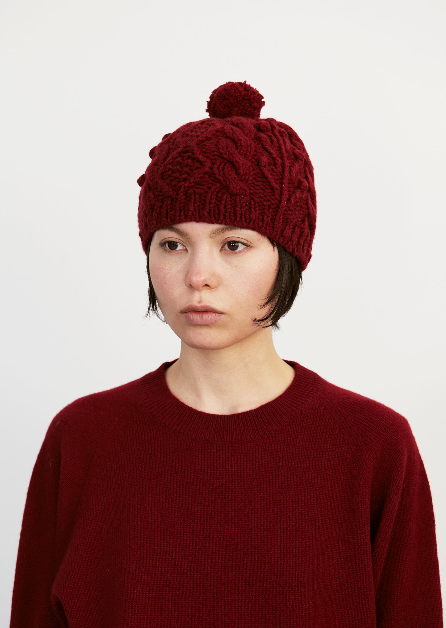 Wool Cashmere Silk Hand Knit Cap