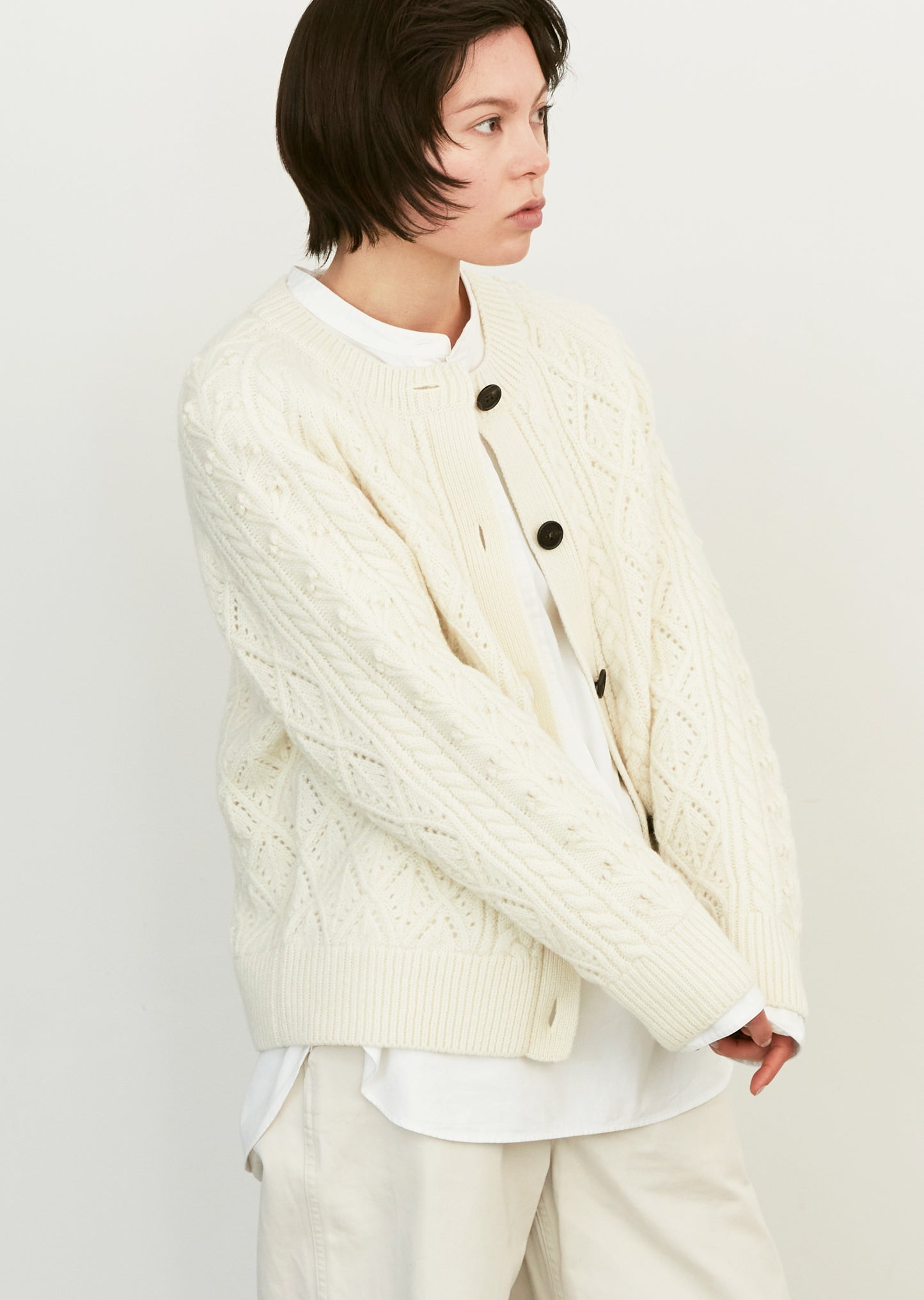 Wool Diamond Lace Cardigan