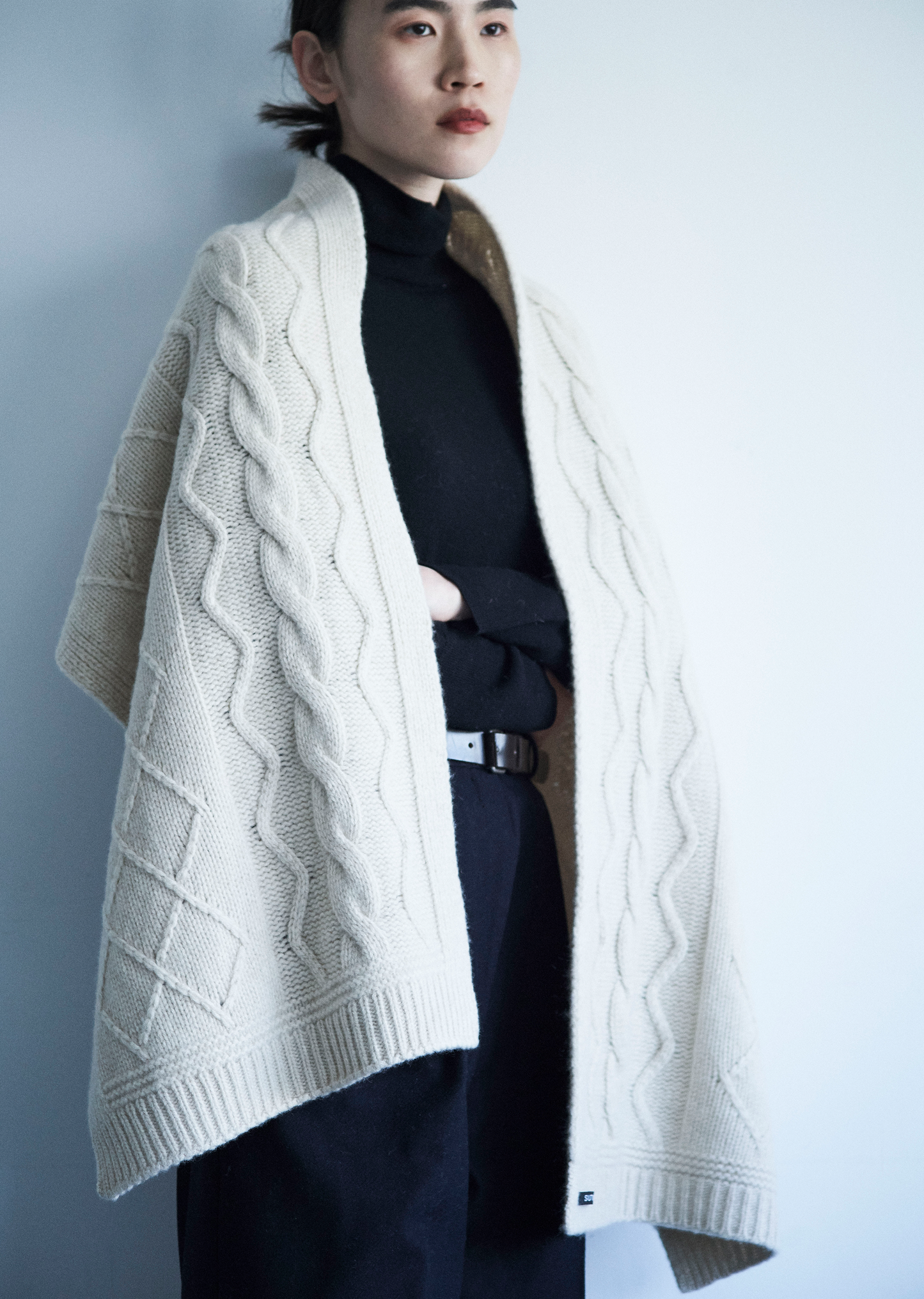 Wool Cashmere Silk Knit Scarf