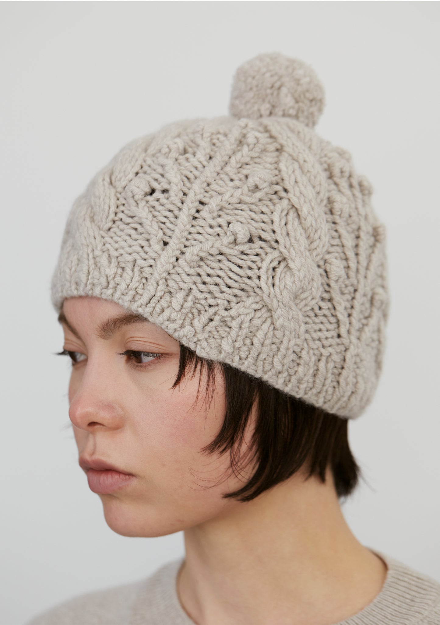Wool Cashmere Silk Hand Knit Cap