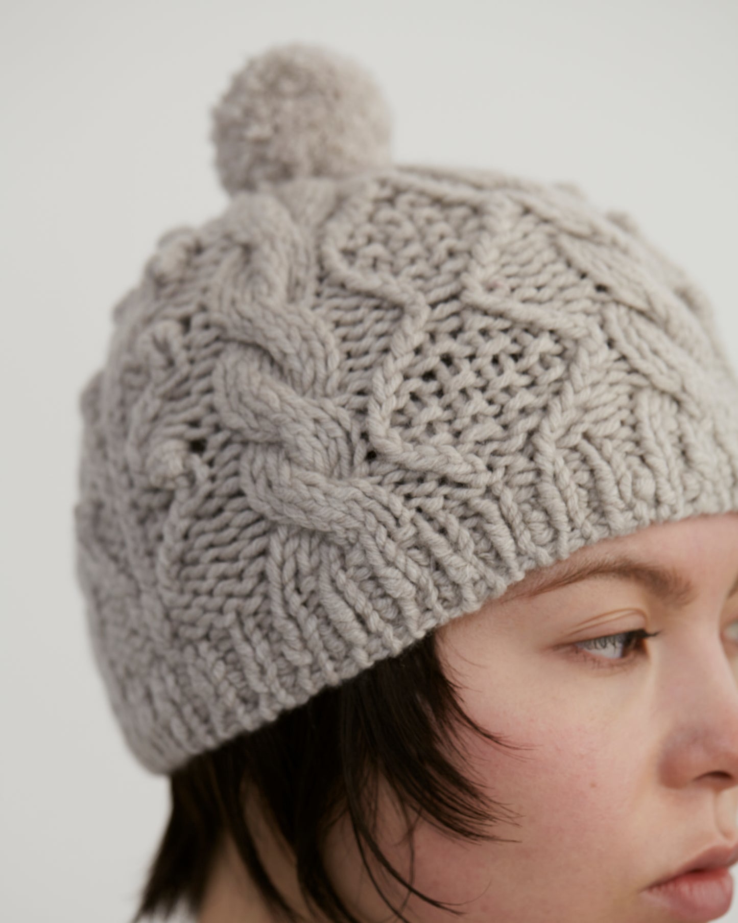 Wool Cashmere Silk Hand Knit Cap