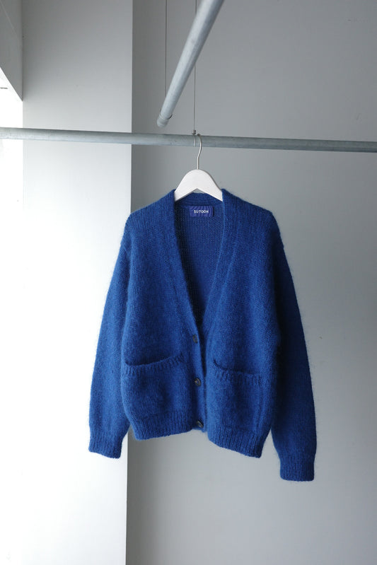 《 予約 》家庭機編み Wool Mohair Silk V Neck Cardigan