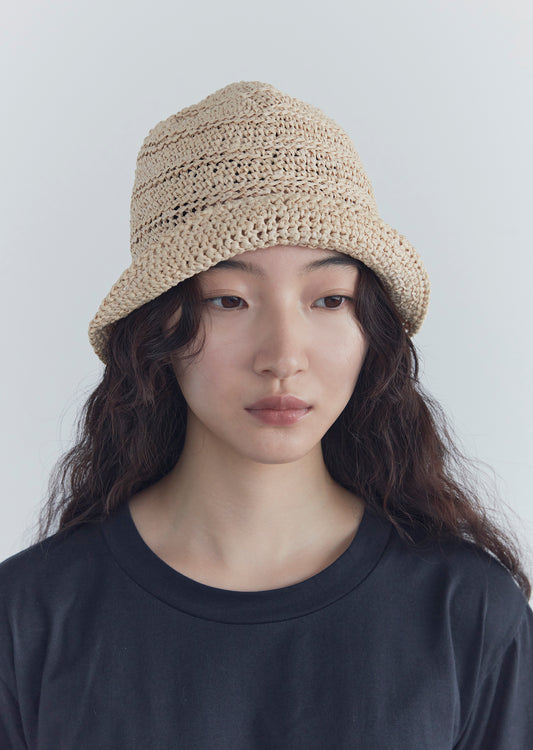 《 予約 》Hand Knit Paper Linen Hat