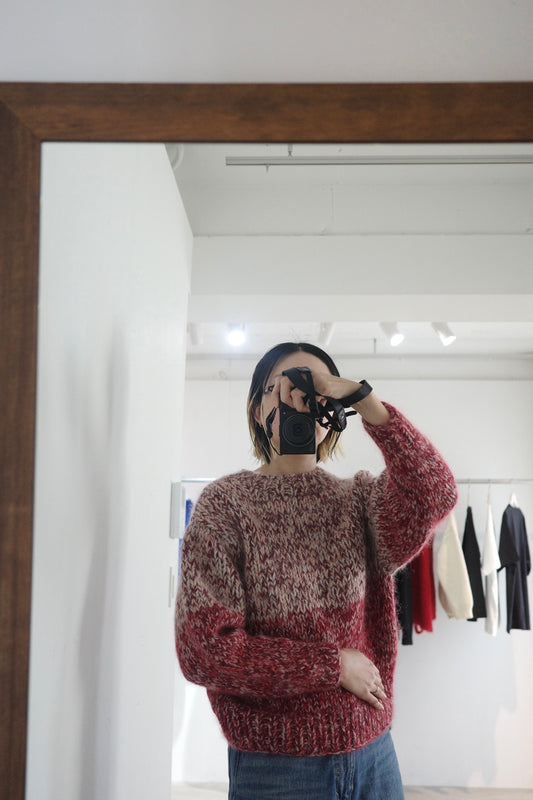 《 予約 》手編み Wool Mohair Silk Cashmere Crew Neck