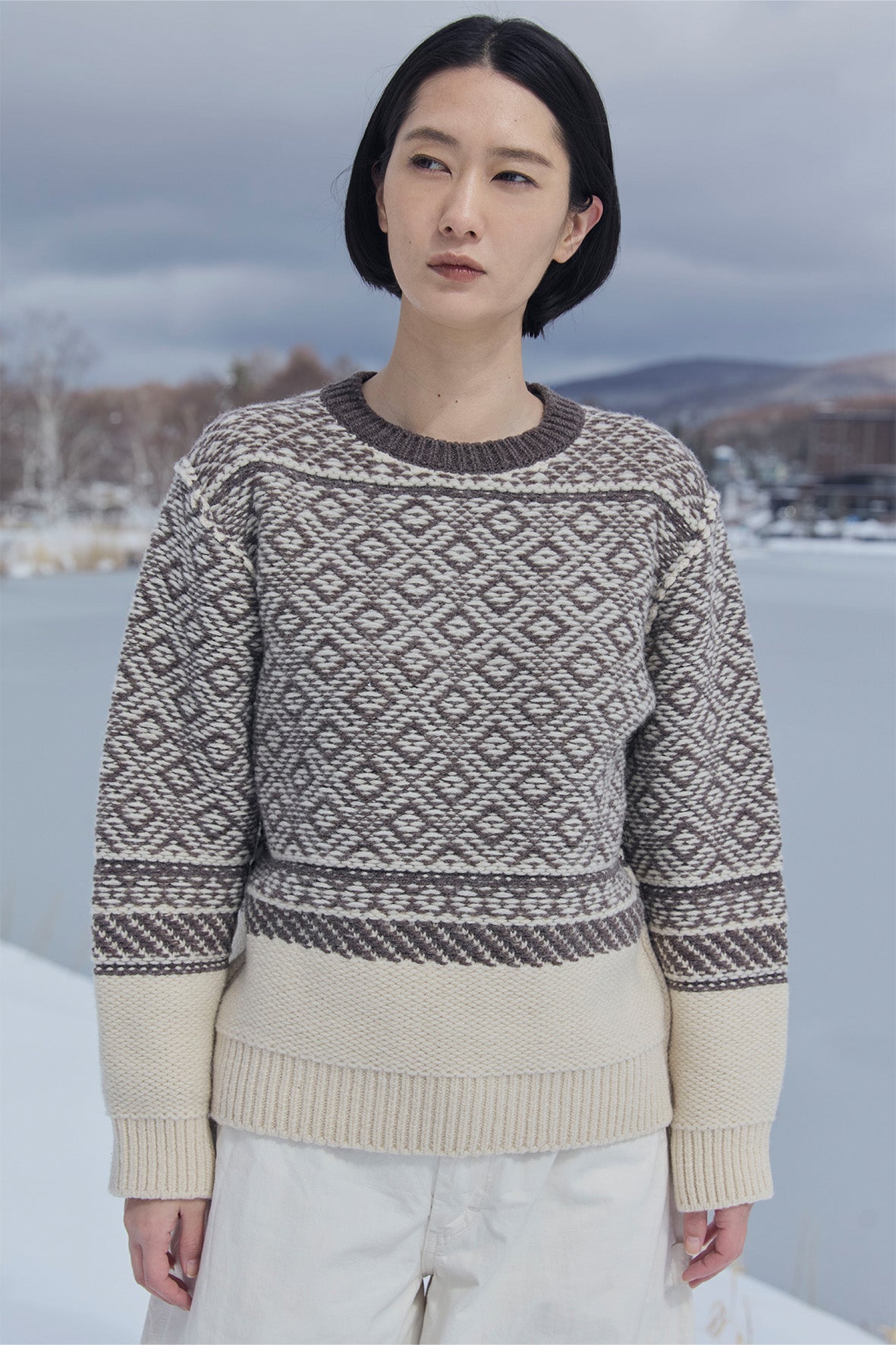 Wool Cashmere Jacquard Knit