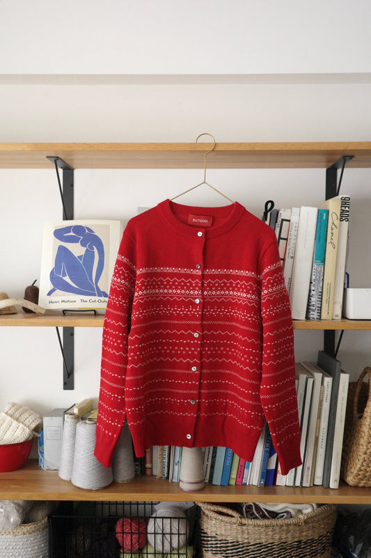 Wool Jacquard Cardigan