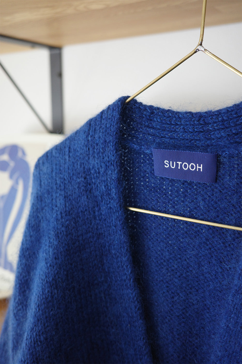 《 予約 》家庭機編み Wool Mohair Silk V Neck Cardigan