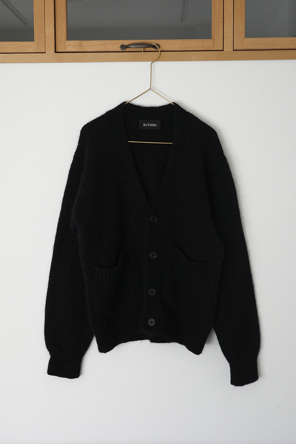 《 予約 》家庭機編み Wool Mohair Silk V Neck Cardigan