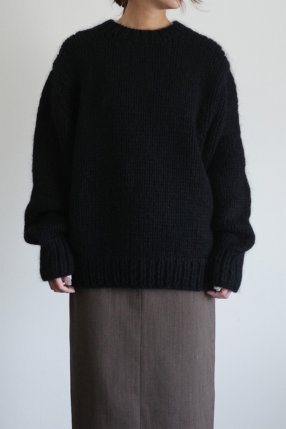 《 予約 》手編み Wool Mohair Silk Cashmere Crew Neck