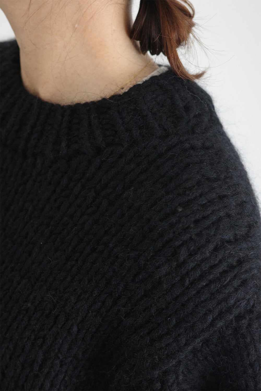 《 予約 》手編み Wool Mohair Silk Cashmere Crew Neck