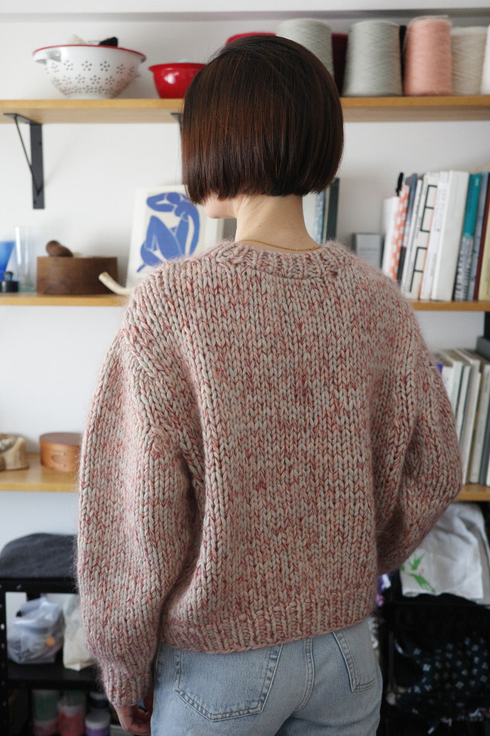 《 予約 》手編み Wool Mohair Silk Cashmere Crew Neck