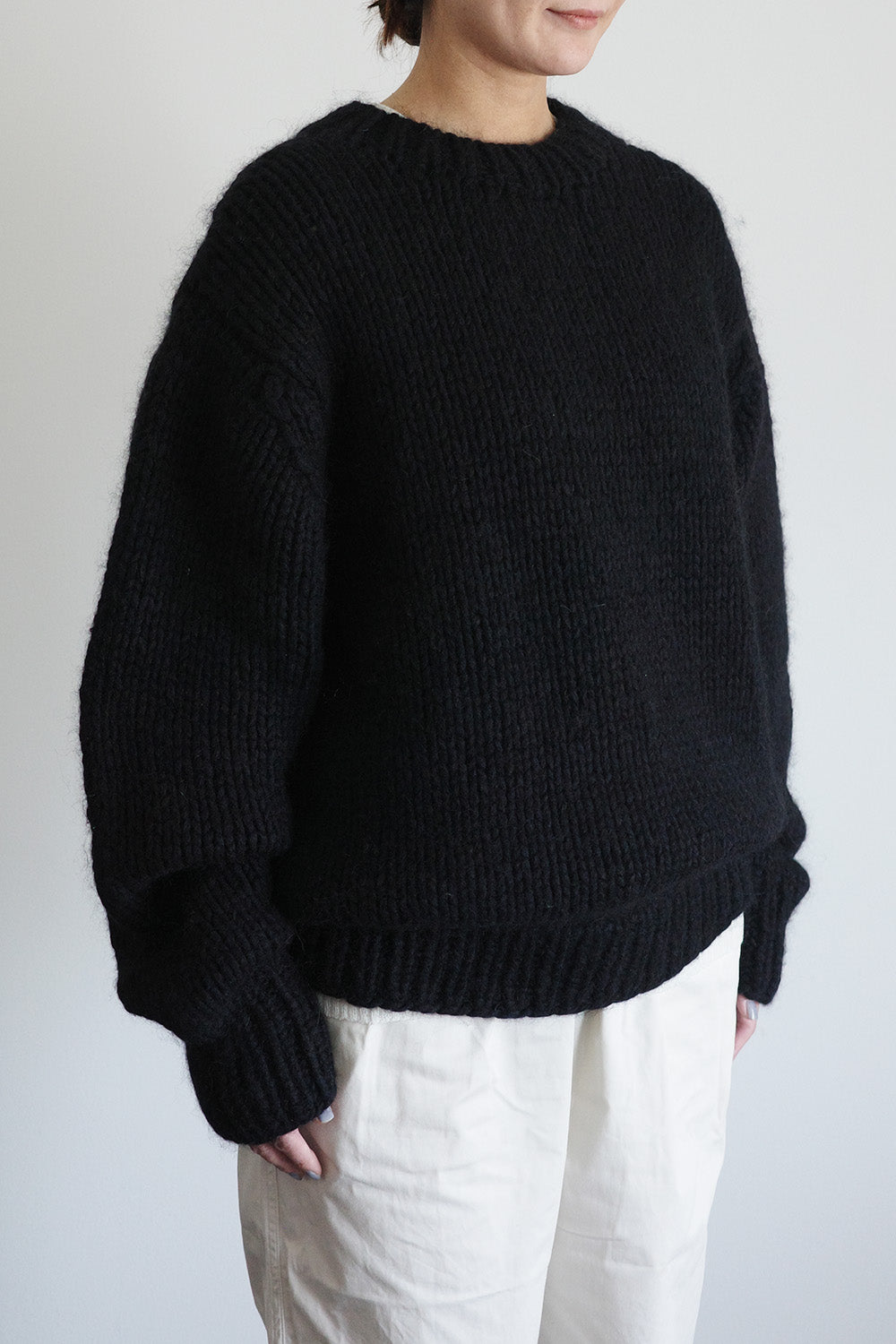 《 予約 》手編み Wool Mohair Silk Cashmere Crew Neck