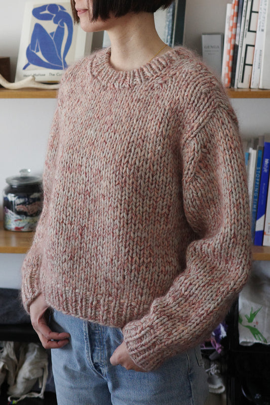 《 予約 》手編み Wool Mohair Silk Cashmere Crew Neck