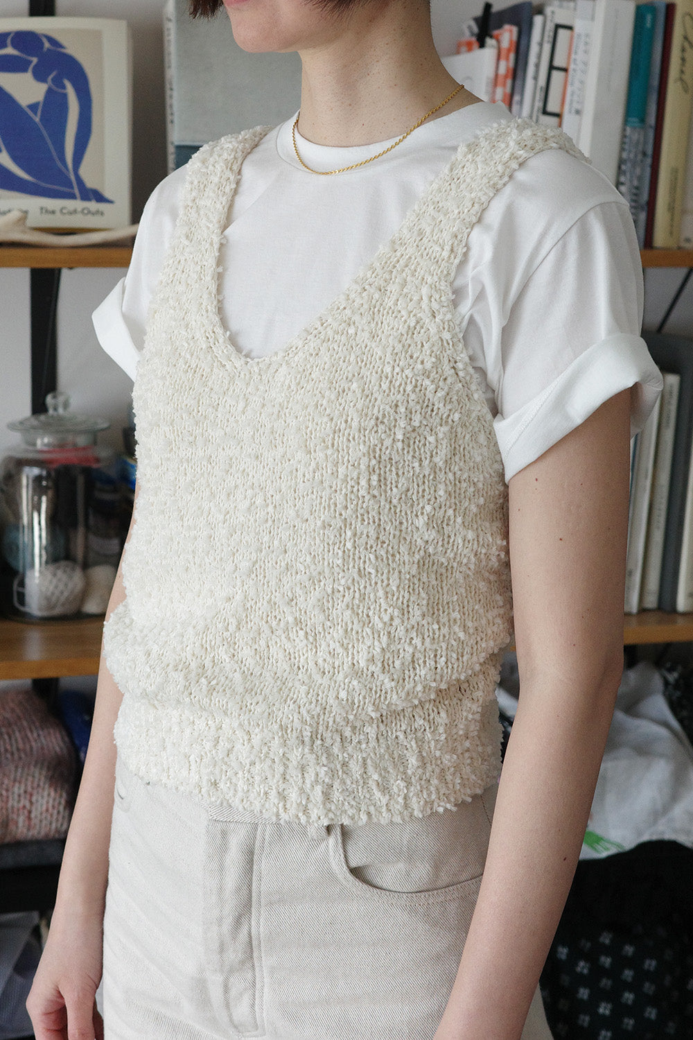 《 予約 》家庭機編み Cotton Knitted Tank