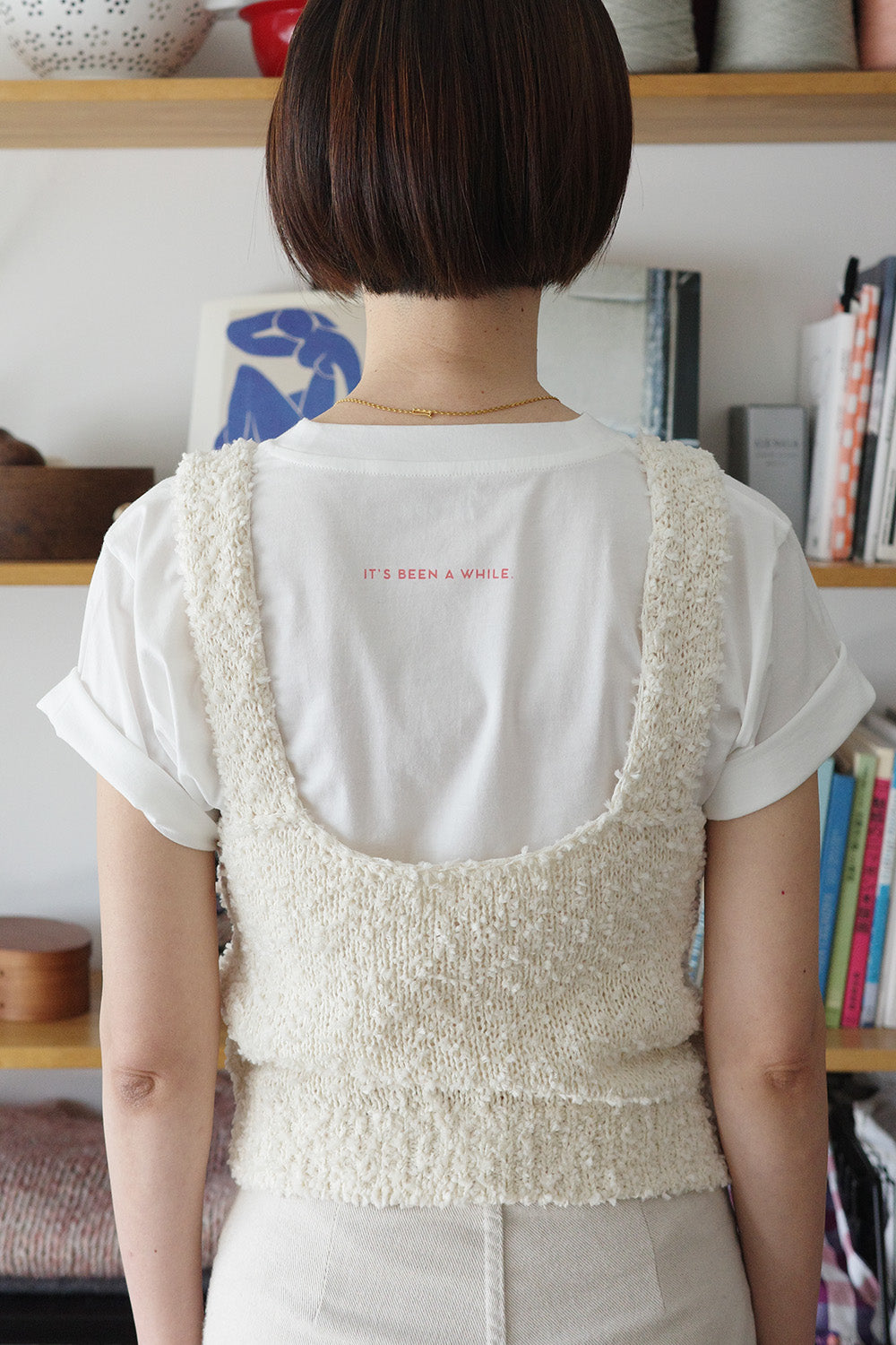《 予約 》家庭機編み Cotton Knitted Tank