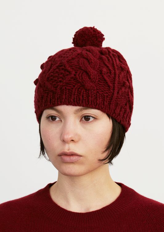 Wool Cashmere Silk Hand Knit Cap