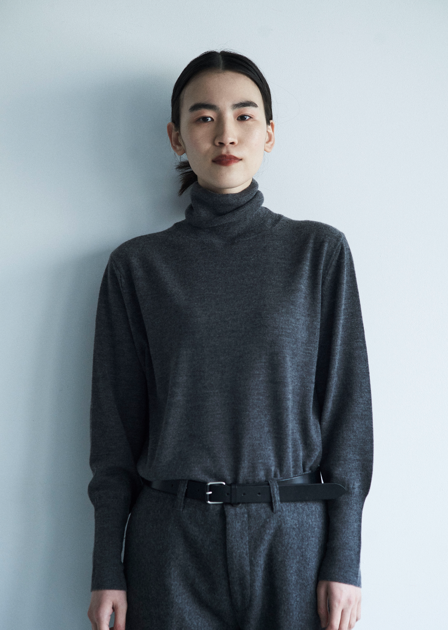 Embroidered Wool Cashmere Turtle Neck