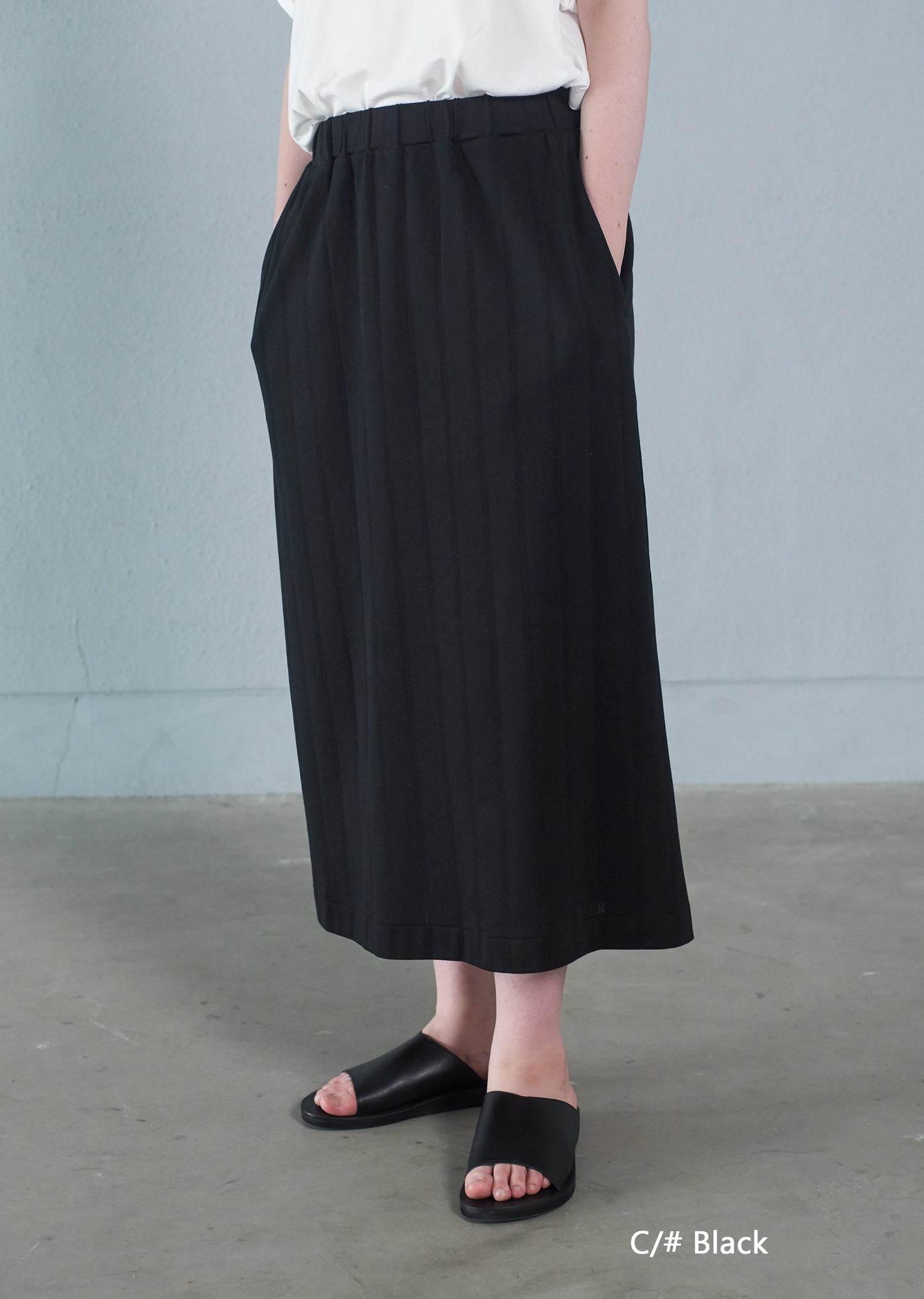 Tricot Stripe Jersey Skirt